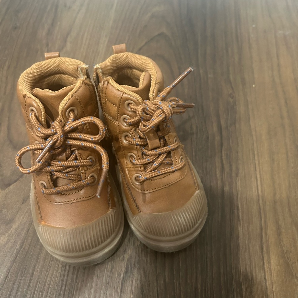 Cat & Jack Brown Suede Ankle Boots with Rubber Soles